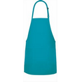 F53 Designer Turquoise Bib Apron w/ 2 Pockets & Slider Neck Adjustment
